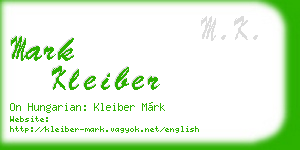 mark kleiber business card